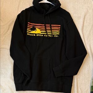 Black Hoodie with Sunset Stripes